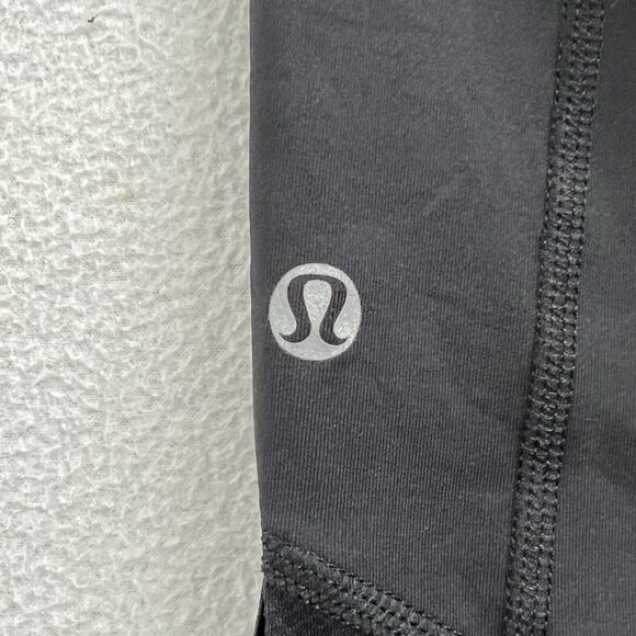 Lululemon Run Pace Crop Black Deauville Stripe Clear Mint Light Grey Pant 4 - Picture 8 of 11